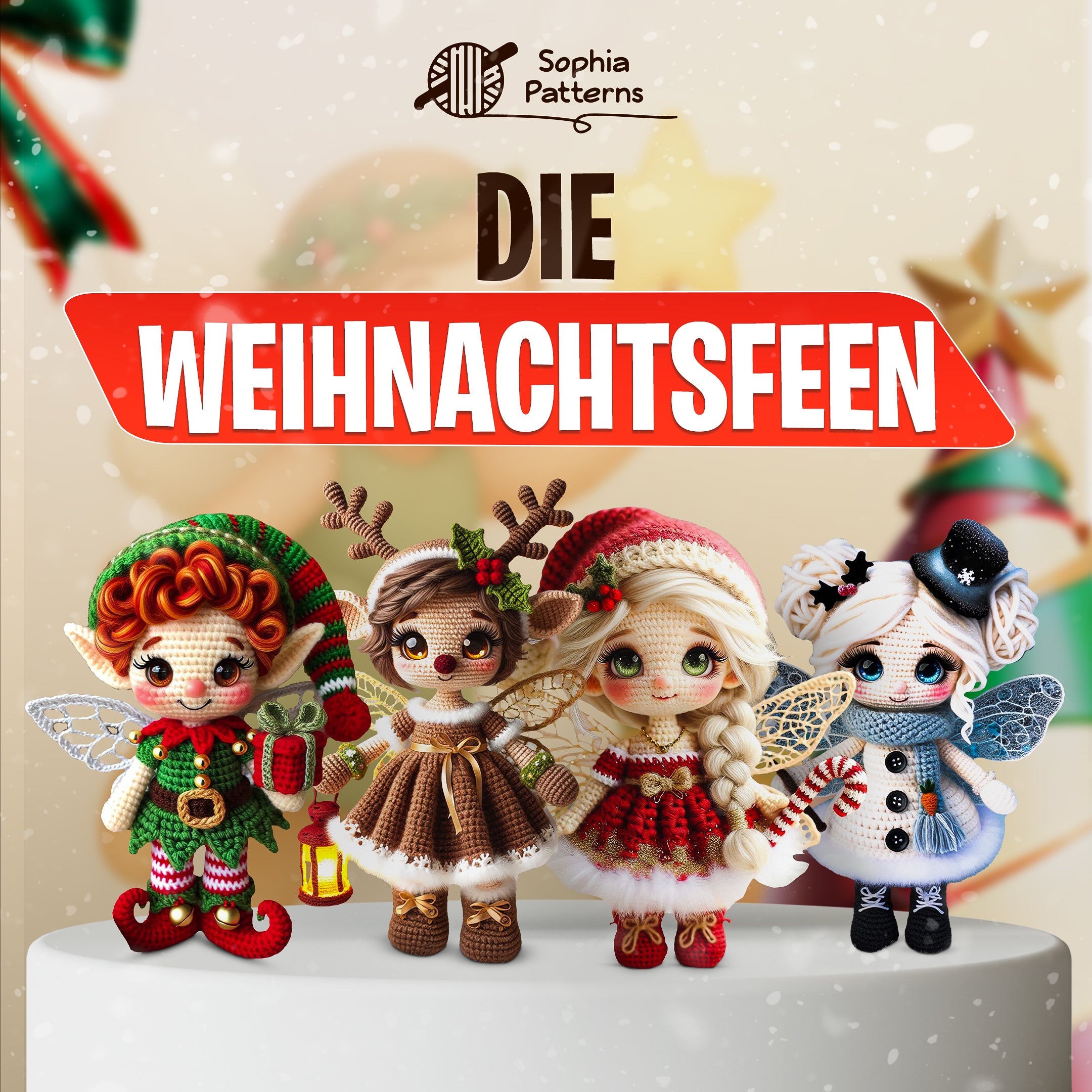 4 in 1 Weihnachtsfeen-Set – Häkelanleitungen