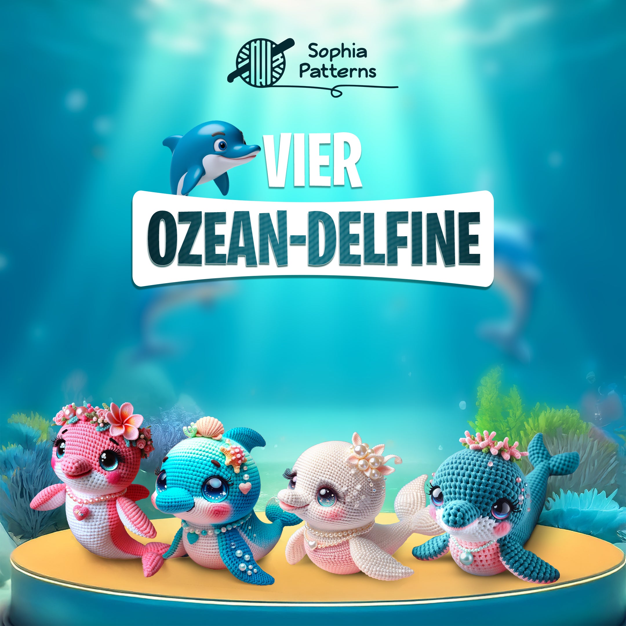 4 in 1: Die vier Ozeandelfine – Häkelanleitung