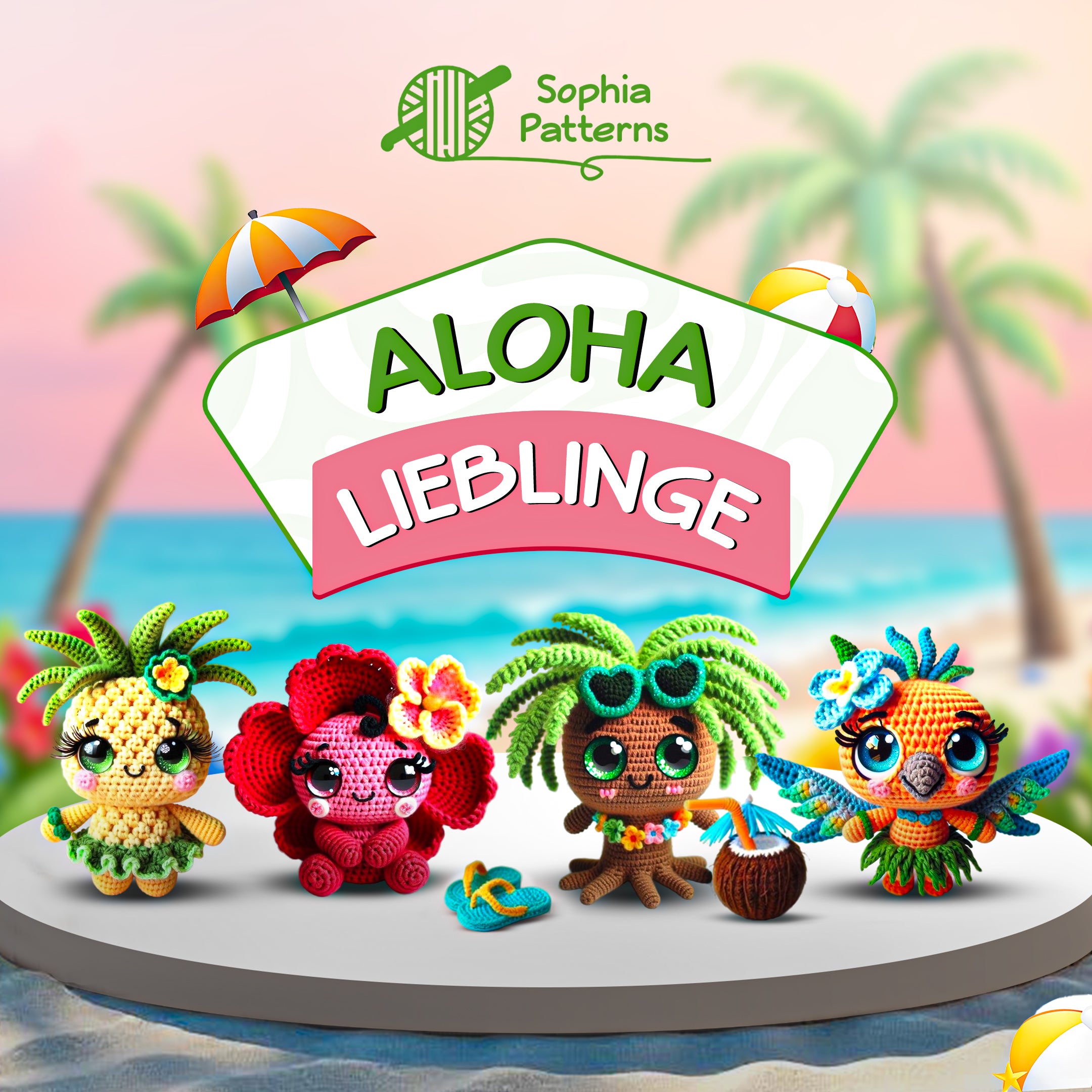 4 in 1: Bündel Süße Aloha – Häkelanleitung