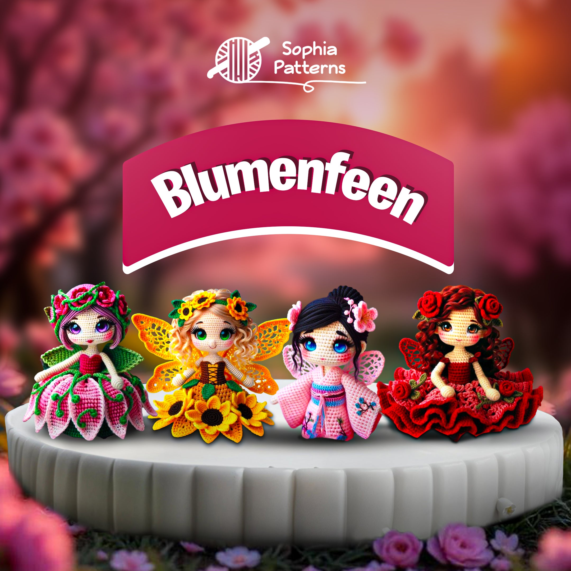 4-in-1 Blumenfee-Paket – Häkelanleitung