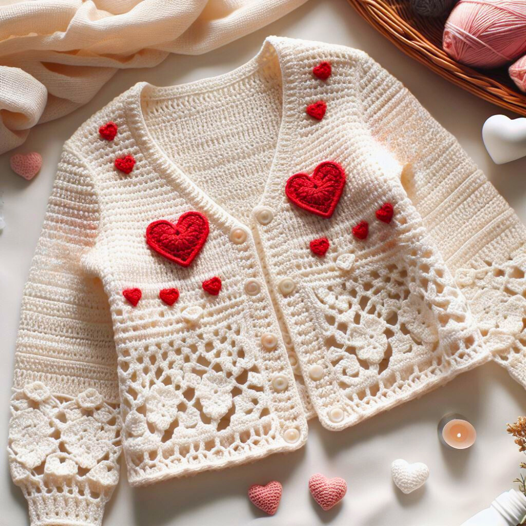 Alle Größen Sweetheart Gemütlicher Cardigan – Häkelmuster